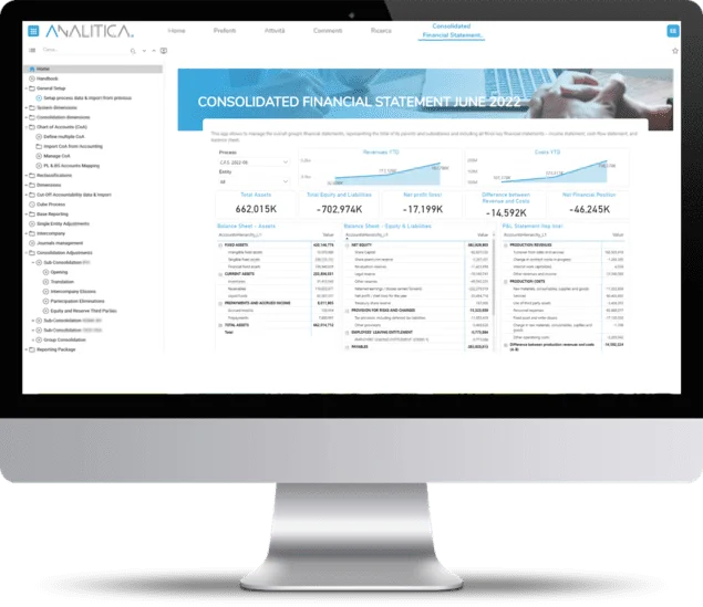 ANALITICA: Consolidated Financial Statement application