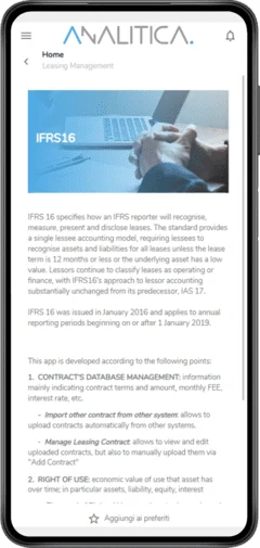 ANALITCA IFRS 16: automated software solution