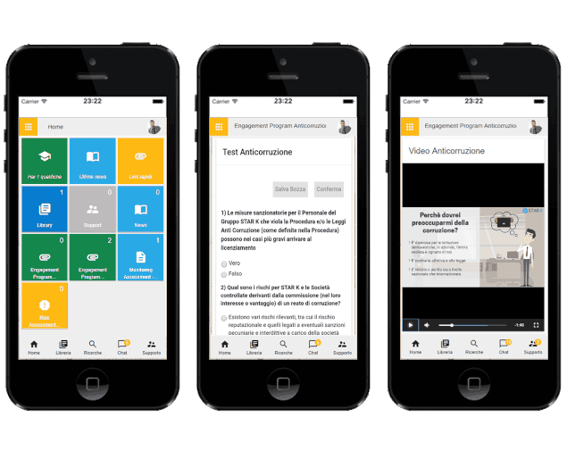 L'App Employees and Third Parties Engagement di PROCOMP è utilizzabile anche da mobile