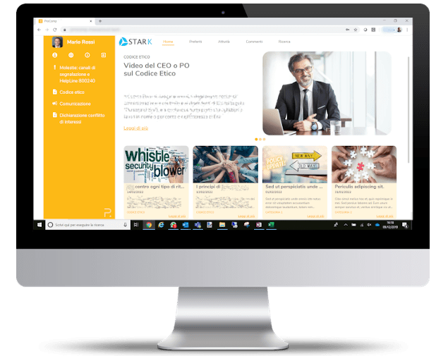 Homepage dell'App PROCOMP Ethics and Compliance